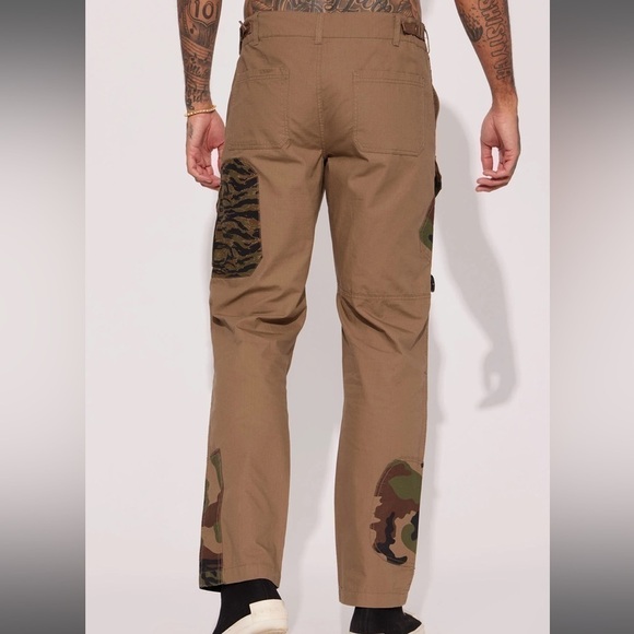 Patch up ripstop cargo men pants- Olive - Picture 8 of 8